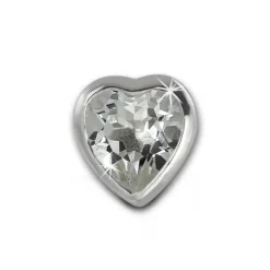 SilberDream Ohrstecker Zirkonia Herz 7mm weiß 925 Silber SDO8507W