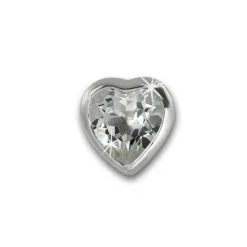 SilberDream Ohrstecker Zirkonia Herz 4mm weiß 925 Silber SDO8506W