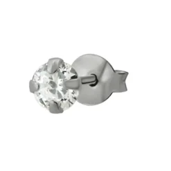 SilberDream Ohrstecker Zirkonia weiß 4mm Silber 925 Ohrring SDO8504W