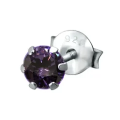 SilberDream Ohrstecker Zirkonia lila 925 Silber Ohrring SDO8503V