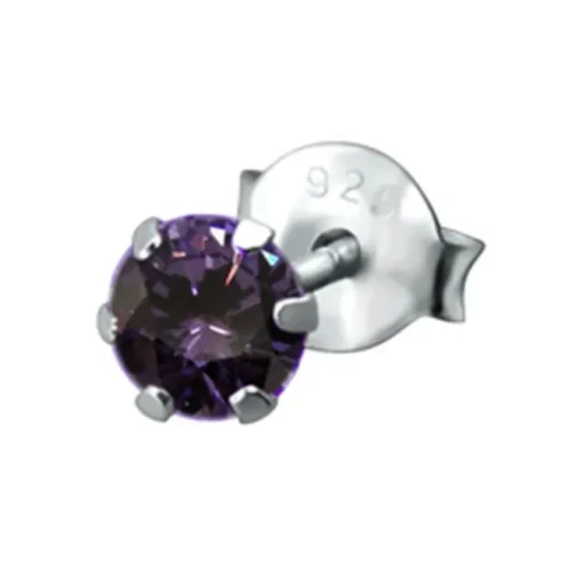 SilberDream Ohrstecker Zirkonia lila 925 Silber Ohrring SDO8503V