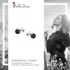 SilberDream Ohrstecker Zirkonia lila 925 Silber Ohrring SDO8503V