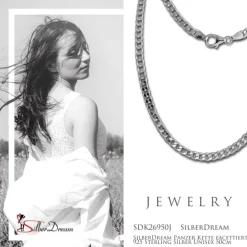 SilberDream Panzer Kette facettiert 925 Sterling Silber Unisex 50cm SDK26950J