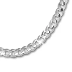 SilberDream Panzerkette facettiert 925 Silber Halskette 45cm Kette SDK28445J