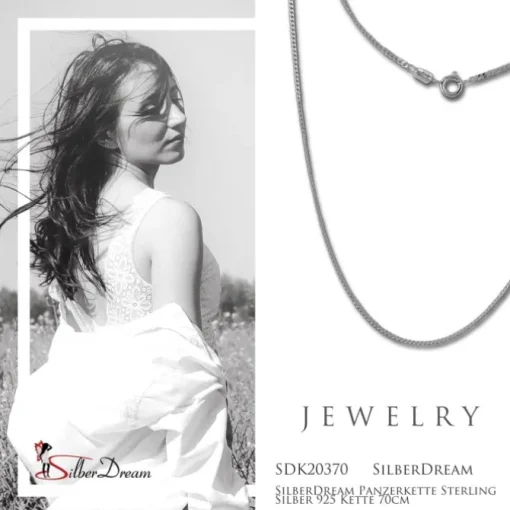 SilberDream Panzerkette Sterling Silber 925 Kette 70cm SDK20370