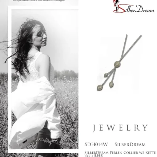 SilberDream Perlen Collier ws Kette 925 Silber SDH014W