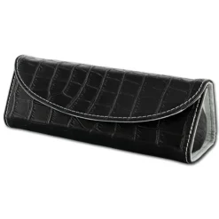 SilberDream Reiseschmuckbox Croco Echtleder schwarz Schmuckbox dreieckig LB173S