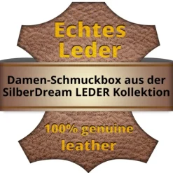 SilberDream Reiseschmuckbox Croco Echtleder schwarz Schmuckbox dreieckig LB173S