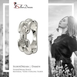 SilberDream Ring Bandring massiv Gr.62 Silberring aus 925er Silber SDR415J62
