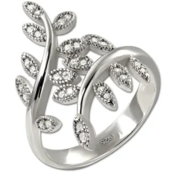 SilberDream Ring Blätter Zirkonia weiß Gr.56 aus 925er Silber SDR414W56