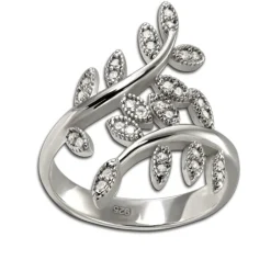 SilberDream Ring Blätter Zirkonia weiß Gr.62 aus 925er Silber SDR414W62