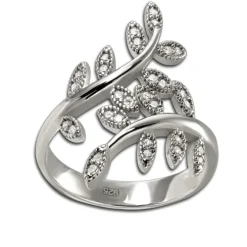 SilberDream Ring Blätter Zirkonia weiß Gr.56 aus 925er Silber SDR414W56