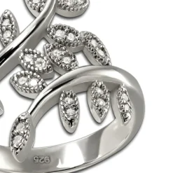 SilberDream Ring Blätter Zirkonia weiß Gr.58 aus 925er Silber SDR414W58