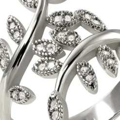 SilberDream Ring Blätter Zirkonia weiß Gr.58 aus 925er Silber SDR414W58