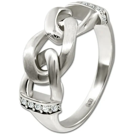 SilberDream Ring Chain Zirkonia weiß Gr.56 aus 925er Silber SDR422W56