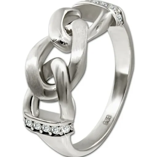SilberDream Ring Chain Zirkonia weiß Gr.62 aus 925er Silber SDR422W62