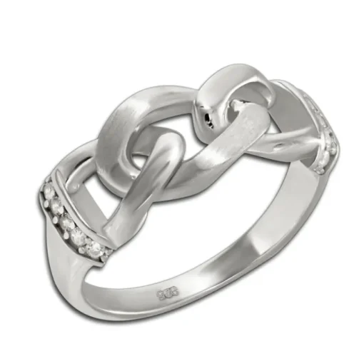 SilberDream Ring Chain Zirkonia weiß Gr.62 aus 925er Silber SDR422W62