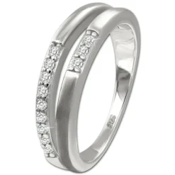 SilberDream Ring Double Zirkonia weiß Gr.58 aus 925er Silber SDR416W58