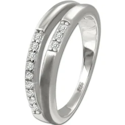 SilberDream Ring Double Zirkonia weiß Gr.60 aus 925er Silber SDR416W60