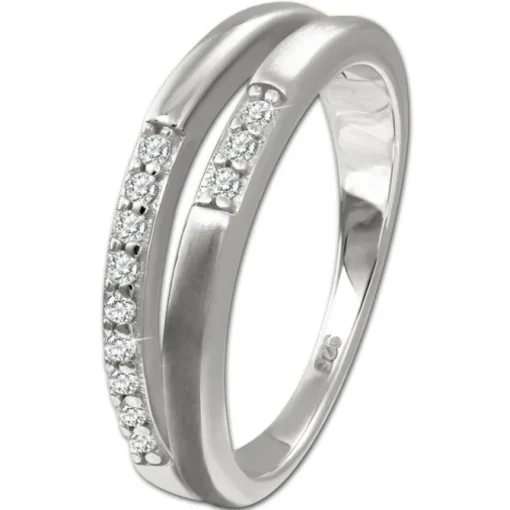 SilberDream Ring Double Zirkonia weiß Gr.60 aus 925er Silber SDR416W60