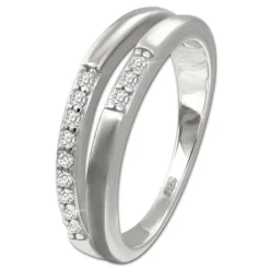 SilberDream Ring Double Zirkonia weiß Gr.56 aus 925er Silber SDR416W56