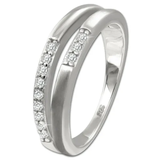 SilberDream Ring Double Zirkonia weiß Gr.56 aus 925er Silber SDR416W56