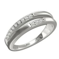 SilberDream Ring Double Zirkonia weiß Gr.60 aus 925er Silber SDR416W60