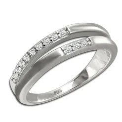 SilberDream Ring Double Zirkonia weiß Gr.62 aus 925er Silber SDR416W62