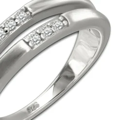 SilberDream Ring Double Zirkonia weiß Gr.60 aus 925er Silber SDR416W60