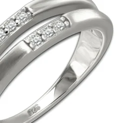 SilberDream Ring Double Zirkonia weiß Gr.56 aus 925er Silber SDR416W56