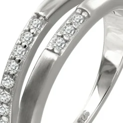 SilberDream Ring Double Zirkonia weiß Gr.60 aus 925er Silber SDR416W60