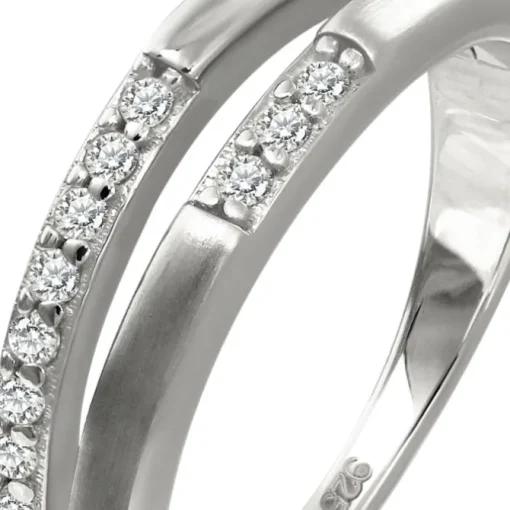 SilberDream Ring Double Zirkonia weiß Gr.56 aus 925er Silber SDR416W56