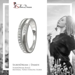 SilberDream Ring Double Zirkonia weiß Gr.60 aus 925er Silber SDR416W60