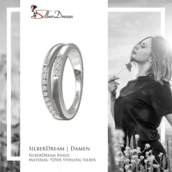 SilberDream Ring Double Zirkonia weiß Gr.56 aus 925er Silber SDR416W56