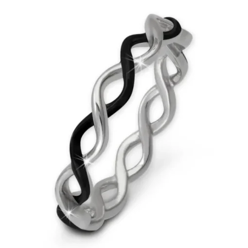 SilberDream Ring geflochten geschwärzt Gr. 56 Sterling 925er Silber SDR450S56