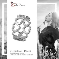 SilberDream Ring Herzen Gr. 54 Sterling 925er Silber SDR400J54