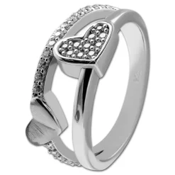 SilberDream Ring Herzen Zirkonia weiß Gr.56 aus 925er Silber Damen SDR410W56