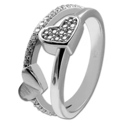 SilberDream Ring Herzen Zirkonia weiß Gr.54 aus 925er Silber Damen SDR410W54