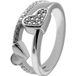 SilberDream Ring Herzen Zirkonia weiß Gr.60 aus 925er Silber Damen SDR410W60