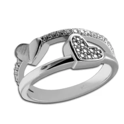SilberDream Ring Herzen Zirkonia weiß Gr.58 aus 925er Silber Damen SDR410W58