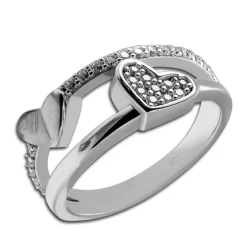 SilberDream Ring Herzen Zirkonia weiß Gr.62 aus 925er Silber Damen SDR410W62