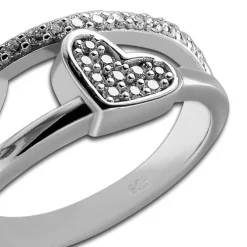 SilberDream Ring Herzen Zirkonia weiß Gr.56 aus 925er Silber Damen SDR410W56
