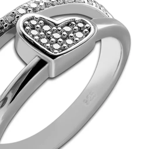 SilberDream Ring Herzen Zirkonia weiß Gr.62 aus 925er Silber Damen SDR410W62