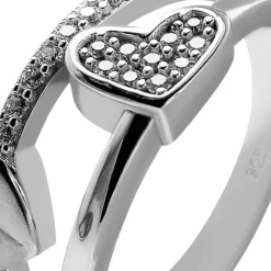 SilberDream Ring Herzen Zirkonia weiß Gr.56 aus 925er Silber Damen SDR410W56