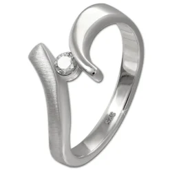 SilberDream Ring Klassik Zirkonia weiß Gr.58 aus 925er Silber SDR417W58