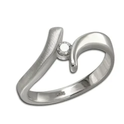 SilberDream Ring Klassik Zirkonia weiß Gr.56 aus 925er Silber SDR417W56