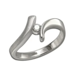 SilberDream Ring Klassik Zirkonia weiß Gr.58 aus 925er Silber SDR417W58