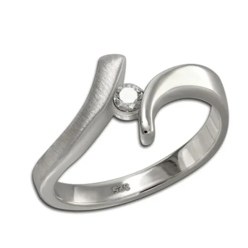 SilberDream Ring Klassik Zirkonia weiß Gr.62 aus 925er Silber SDR417W62