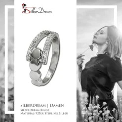 SilberDream Ring Kreise Zirkonia weiß Gr.60 aus 925er Silber SDR407W60