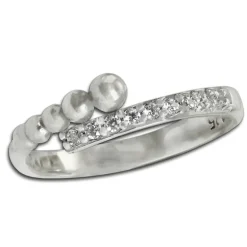 SilberDream Ring Kugeln Zirkonia weiß Gr.58 aus 925er Silber SDR409W58